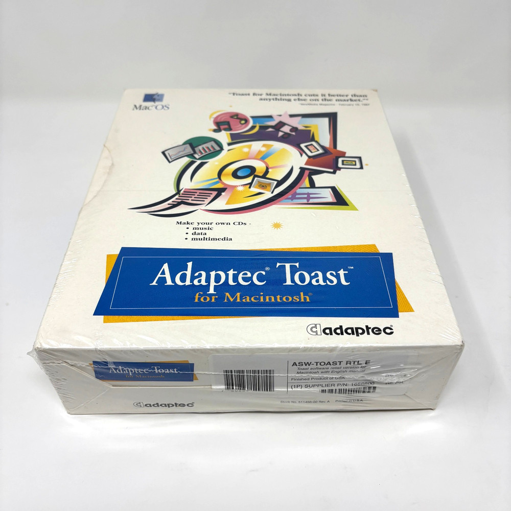 SEALED Adaptec Toast Software For Macintosh CD-ROM in Box!