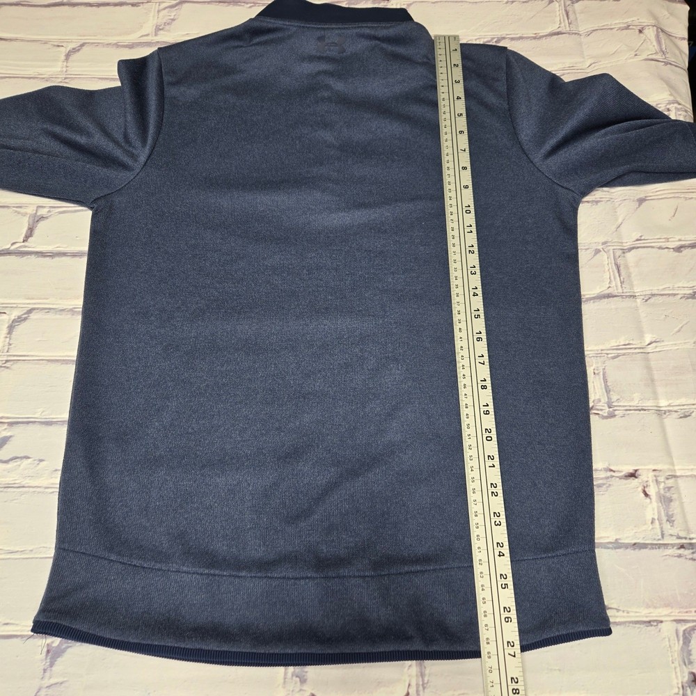 Under Armour Storm ColdGear Golf Pullover Men Medium Blue Snap Mock Neck Sweater