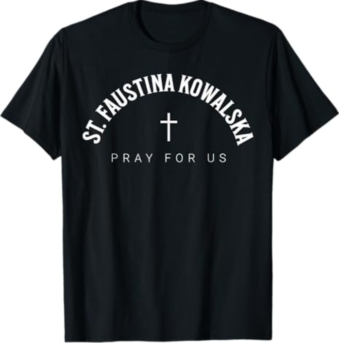 Camiseta Santa Faustina Kowalska Santa Católica Patrono Cristiano