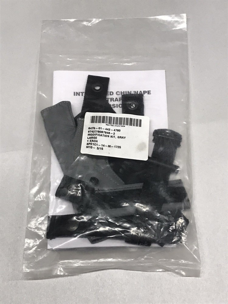 GENTEX Integrated Chin / Nape Strap Conversion / Modification Kit Gray USGI