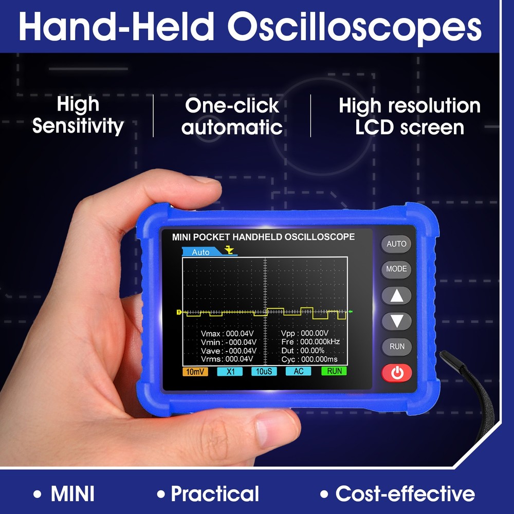 Handheld Oscilloscope Auto Function Portable Digital Oscilloscope 2.5MS/s 500MHZ