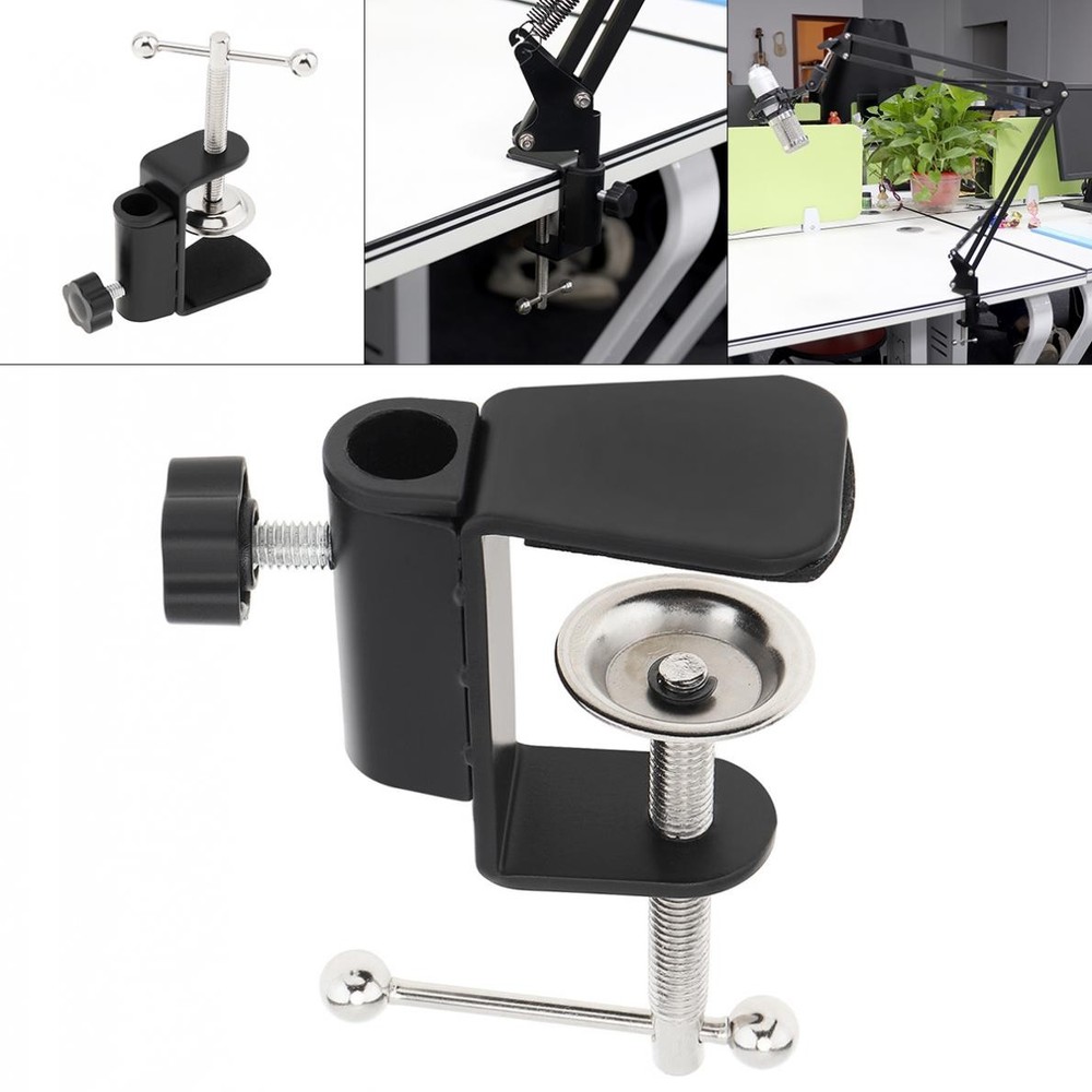 Adjustable C-Clamp for Microphone Arm and Desktop Table Lamp Mounting Bracket