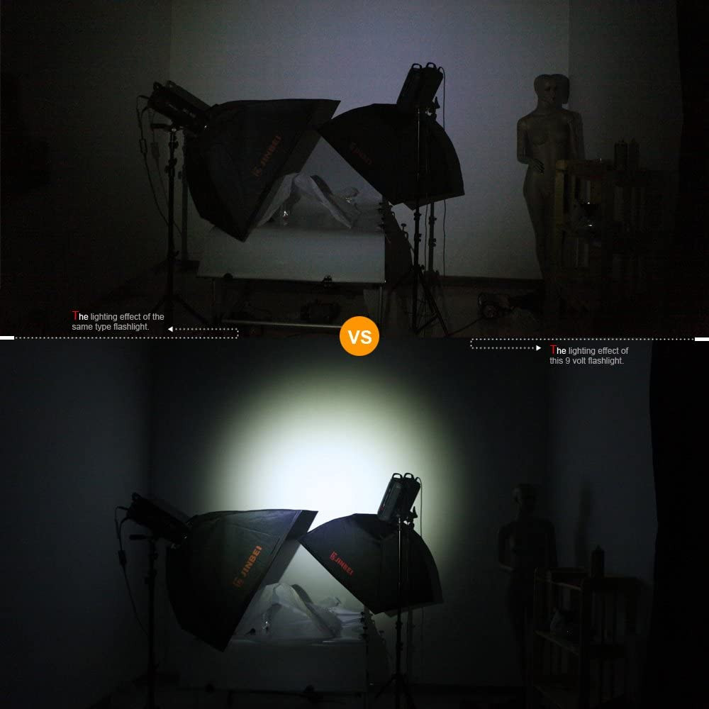 LED Flashlight Mini Flashlight Light Including 9 Volt Battery Flashlight Torch F