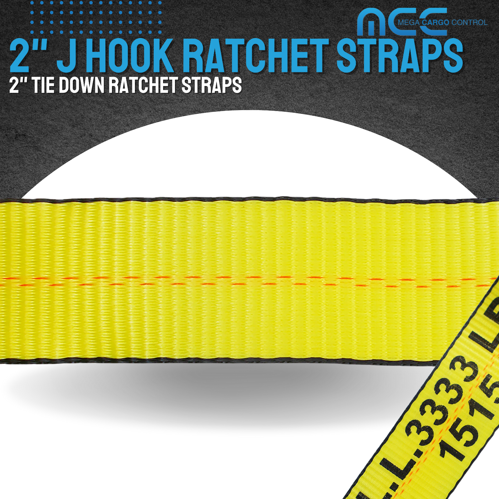 USA Heavy Duty 2" x 40' 50' 60' Ratchet Strap J Hook Flatbed Truck Farm Tie Down