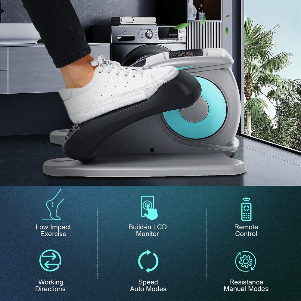 Under Desk Elliptical Machine Portable Ellipse Leg Exerciser Machine➕Remote&LCD^