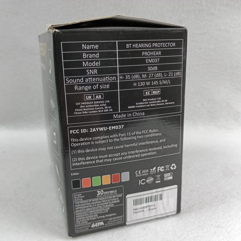 PROHEAR EM037 Bluetooth Hearing Protection Earmuffs NIOB Missing Screw