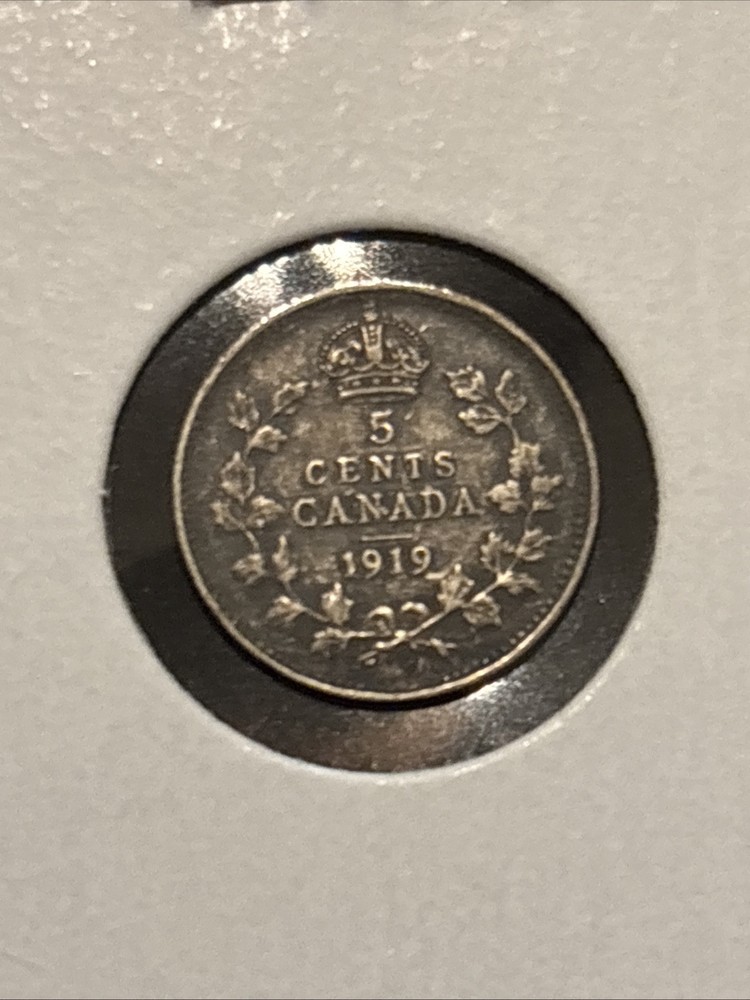 1919 Canada 5 Cents Silver “Feb290” Circulated