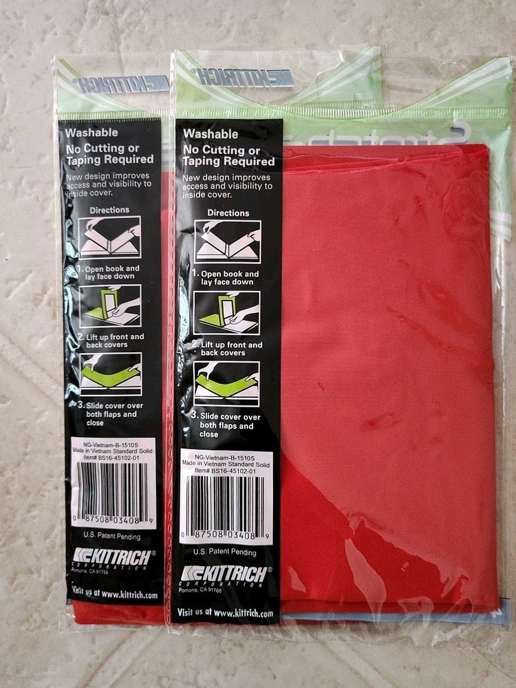 Stretchable Book Covers - Assorted 8"x10" Solid Colors - Pack of 6