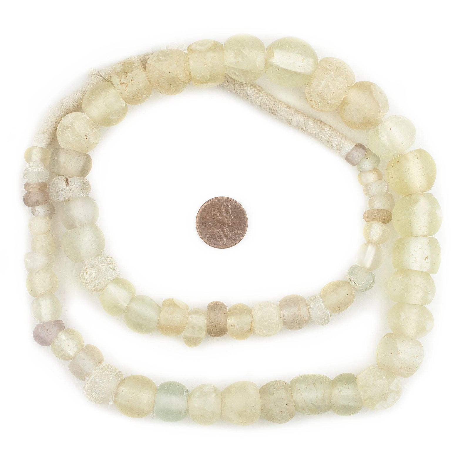 Antique Transparent Dutch Dogon Trade Beads 14mm Nigeria African Clear Round