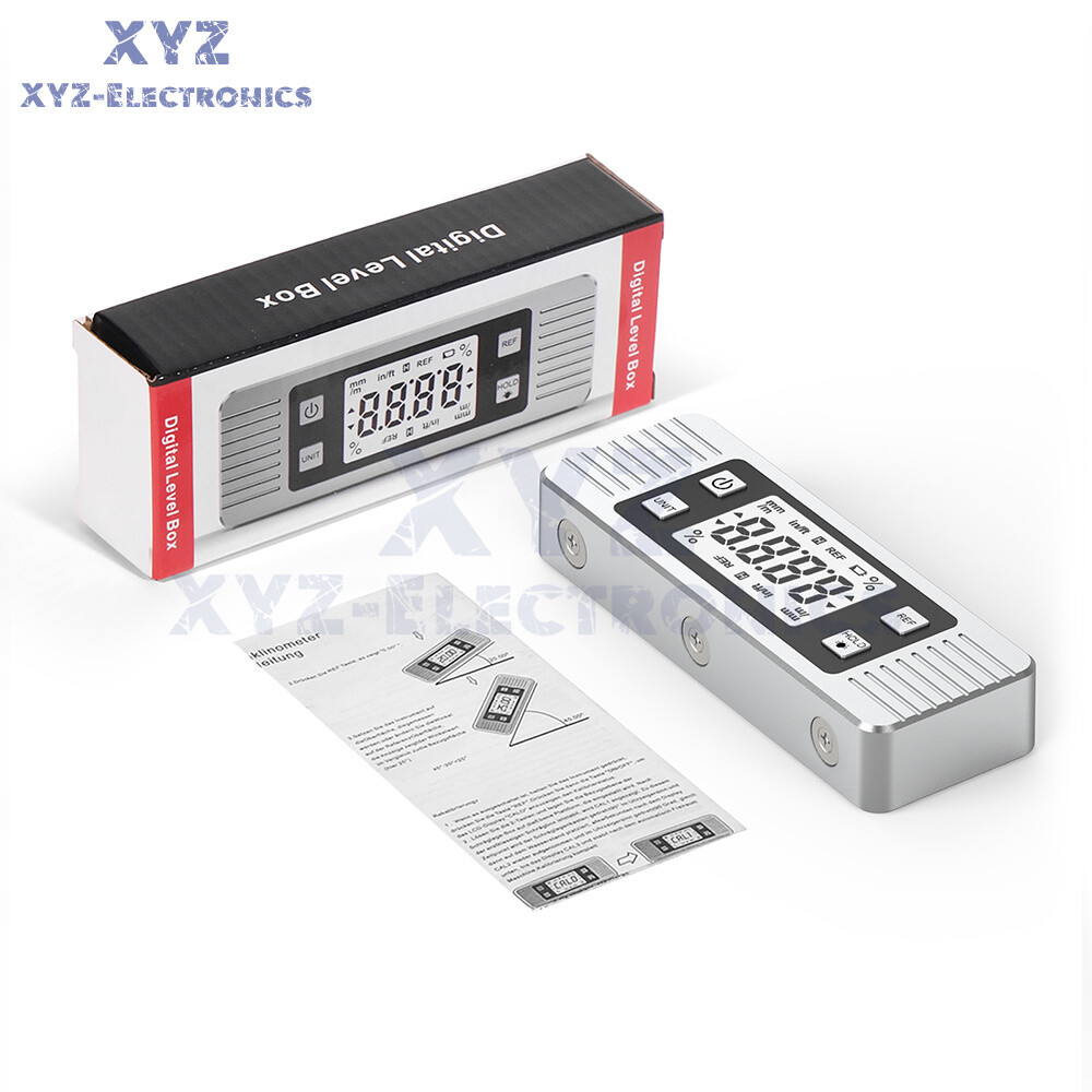 3in1 Magnetic Digital Protractor + Inclinometer + Level Scale angle slope 4*90°