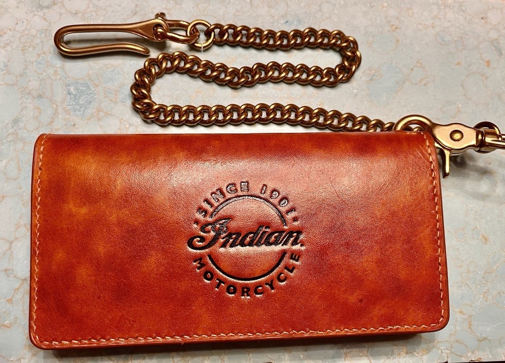 Indian Motorcycles, Luxury Long Wallet Handmade Biker Tan