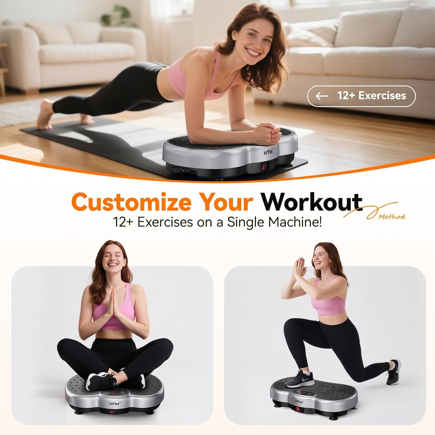 HTM Shake Plate Vibration Exercise Machine for Lymphatic Drainage Massager 350lb