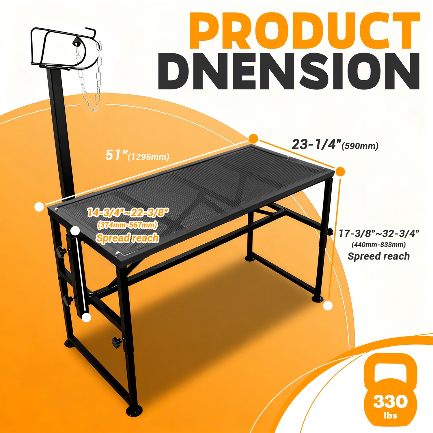 Adjustable 51x24" Metal Trimming Stand for Sheep Goat Milking Livestock Stand