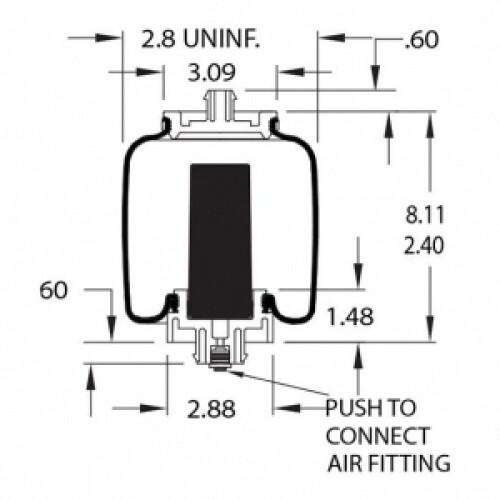 Pair Replaces Freightliner 18-40977-000 18-52651-000 Cab Air Spring Cabin Bag
