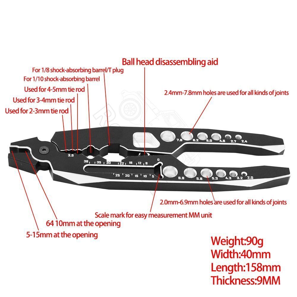 Multi Function Pliers for RC Vehicles Shocks, Turnbuckles, Ball Head, Soldering