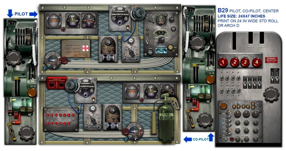 B29 SUPER FORTRESS COCKPIT instrument panel CDkit