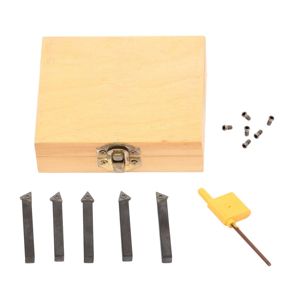 5PC 1/4" Lathe Indexable Carbide Insert+Turning Tooling Bit Holder Set Straight