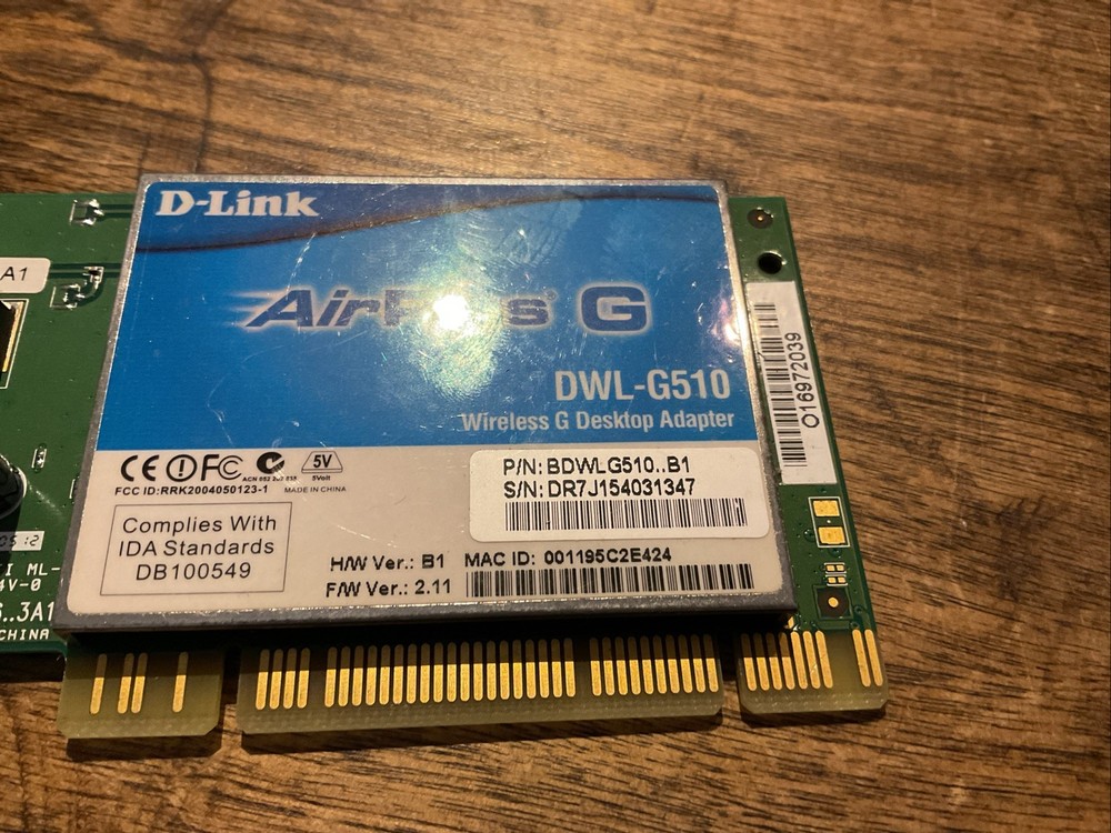 D-Link DWL-G510 Air Plus G Wireless Network Adapter