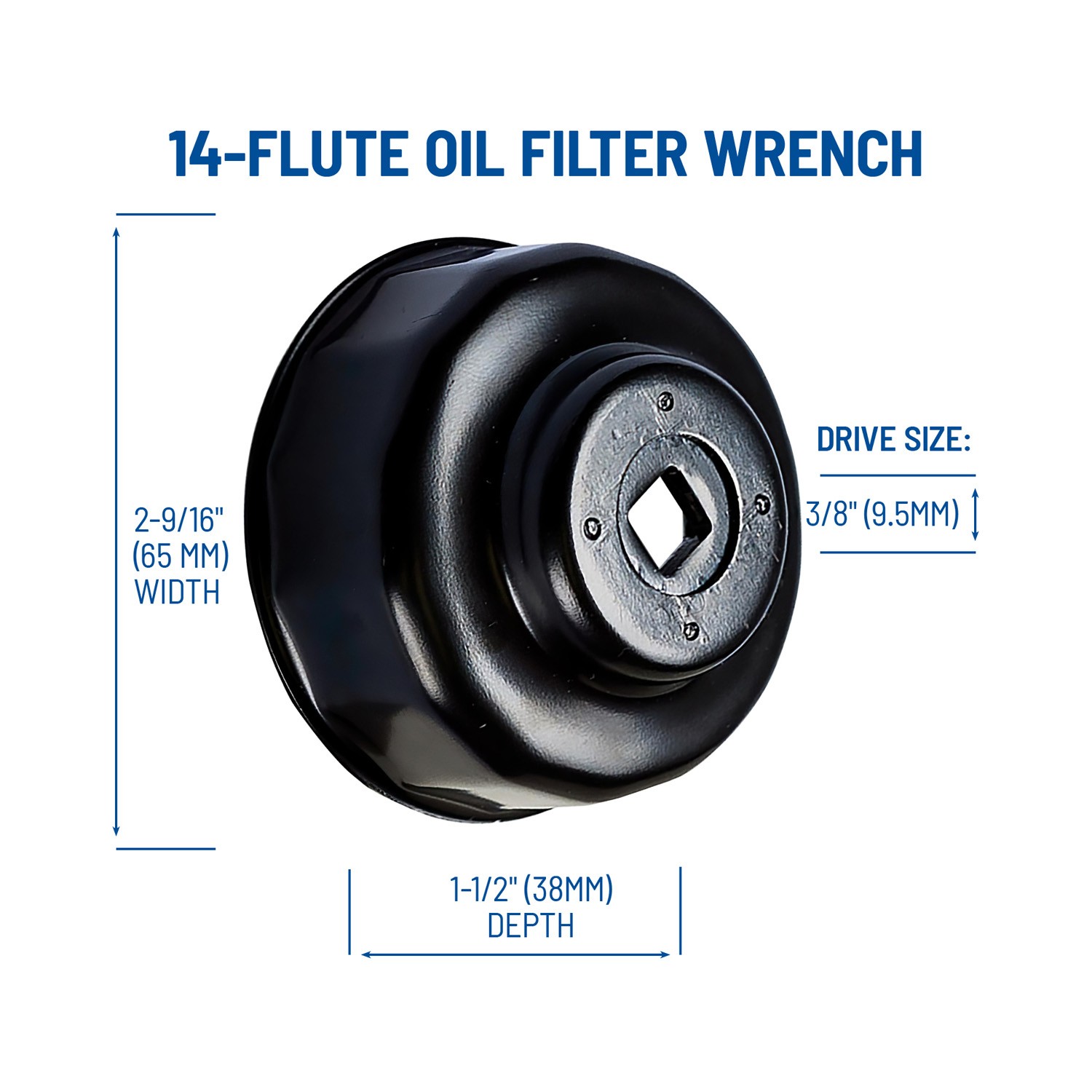 Polaris Oil Filter Wrench, 14 Flute Oil Filter Remover Tool With 65 mm