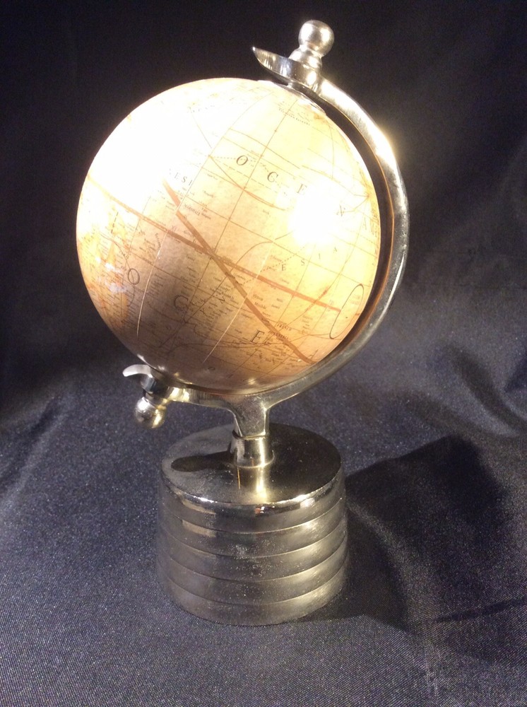 Globe On Silver Toned Base