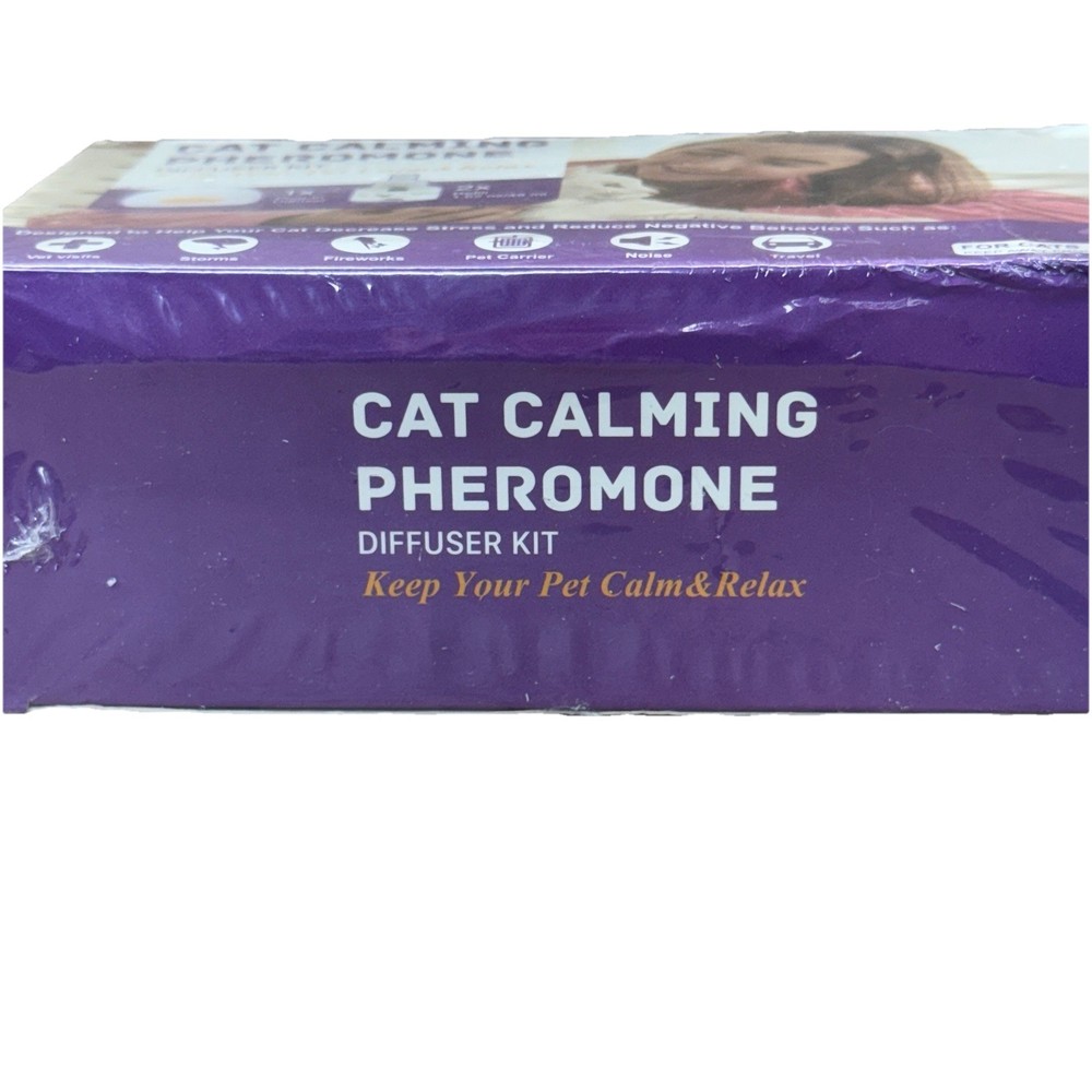 Cat Calming Pheromone Diffuser Kit Plug‑In with 2 Refills Anxiety Relief