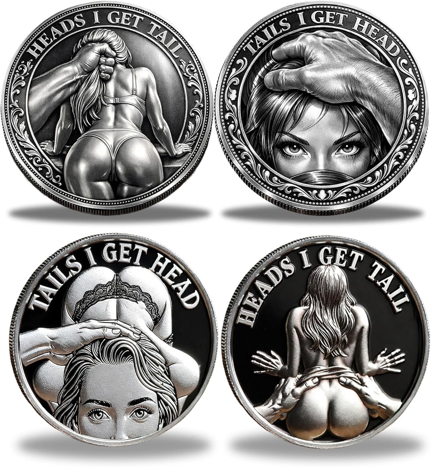 Heads I Get Tail/Tails I Get Head Commemorative Coin, Funny Challenge Coin