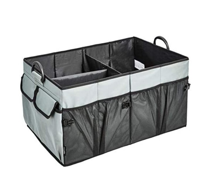 Foldable Cargo Boot/Trunk Organizer with Plastic Handles - Grey