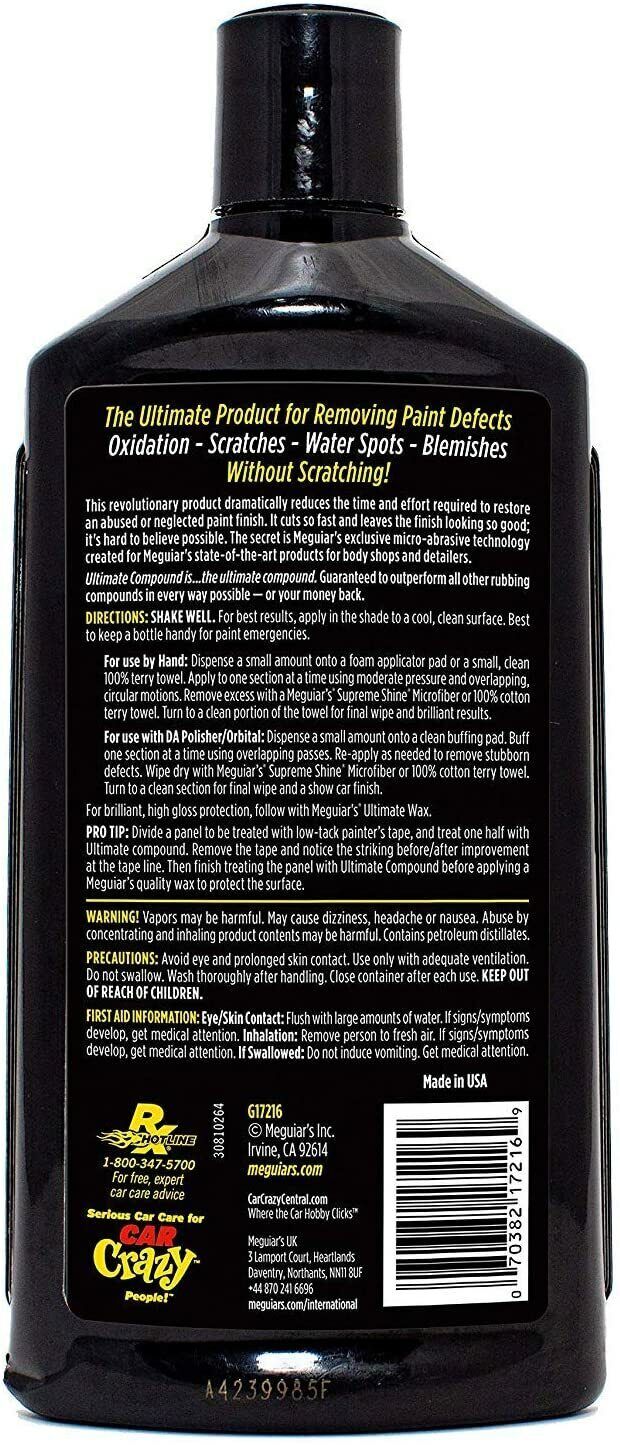 Meguiar's G17216 Ultimate Compound Auto Detailing Color/Clarity Restorer 15.2oz