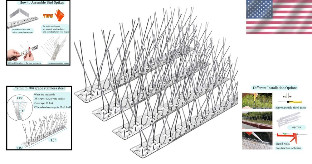 Bird Deterrent Spikes - 304 Stainless