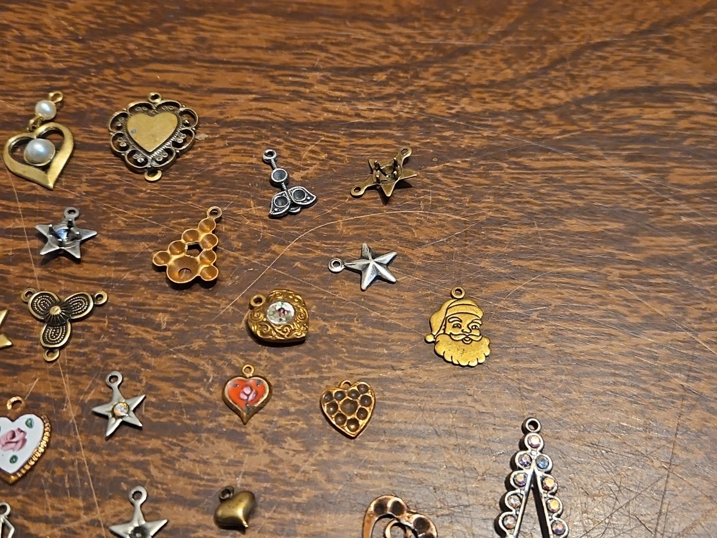 Lot Of 50 Mixed Parts Pcs France Vintage 60s Brass Stampings Findings Jewelry 22