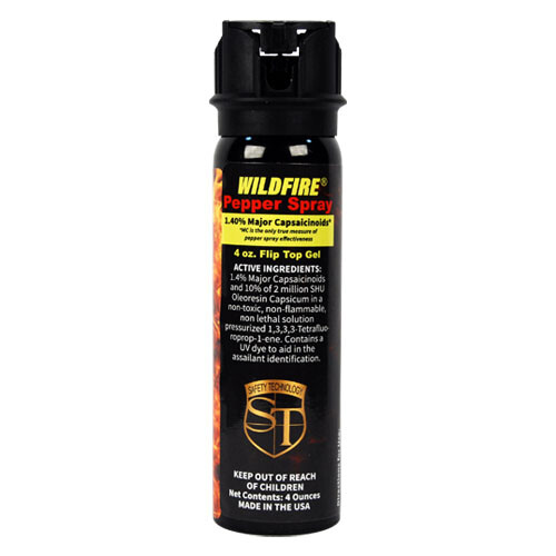 Hottest Wildfire Sticky Pepper GEL Self Defense 4oz Spray 1.4% MC. 10% OC UV Dye