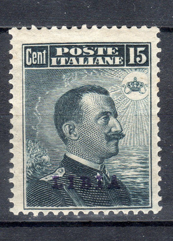 libya 1912 15c key value no. 5 tl/mh centered