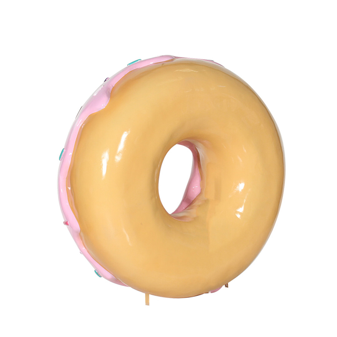 Donut Statue Large Sculpture Hanging Pink Donuts w/ Sprinkles Indoor & Out 30"