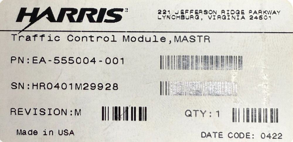 Harris Macom Master V Traffic Control Module EA-555004-001 - Traffic Controller