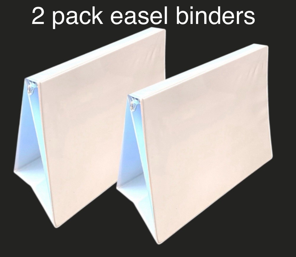 2pk 1” Easel Binders Stand upright : Presentations, Flip Chart, Recipes WHITE