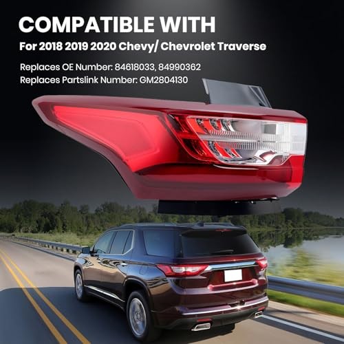 LED Outer Tail Light Compatible with 2018 2019 Left Driver Side For 2018-2020