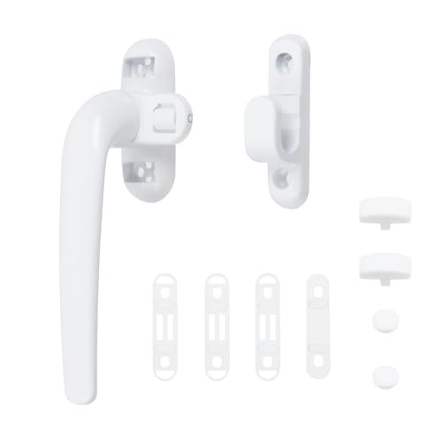 2 Pcs Casement Window Lock Side Lever Locking Handle, Window Hardware Zinc Left