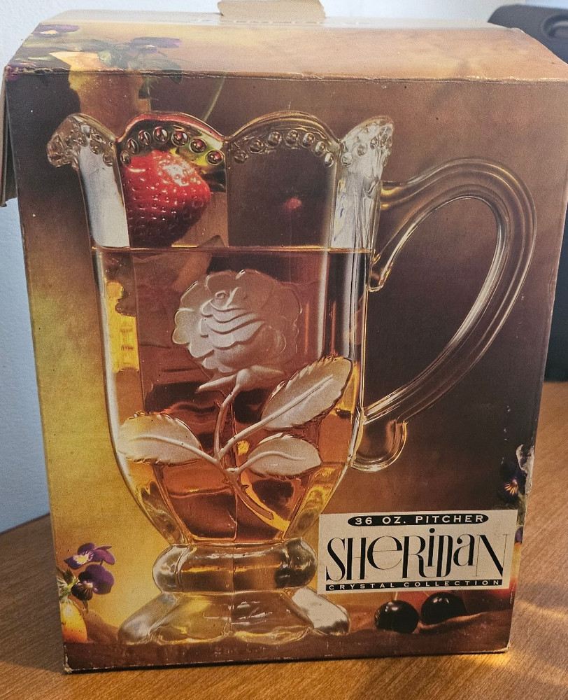 36oz  Sheridan Crystal Collection Rose Pitcher