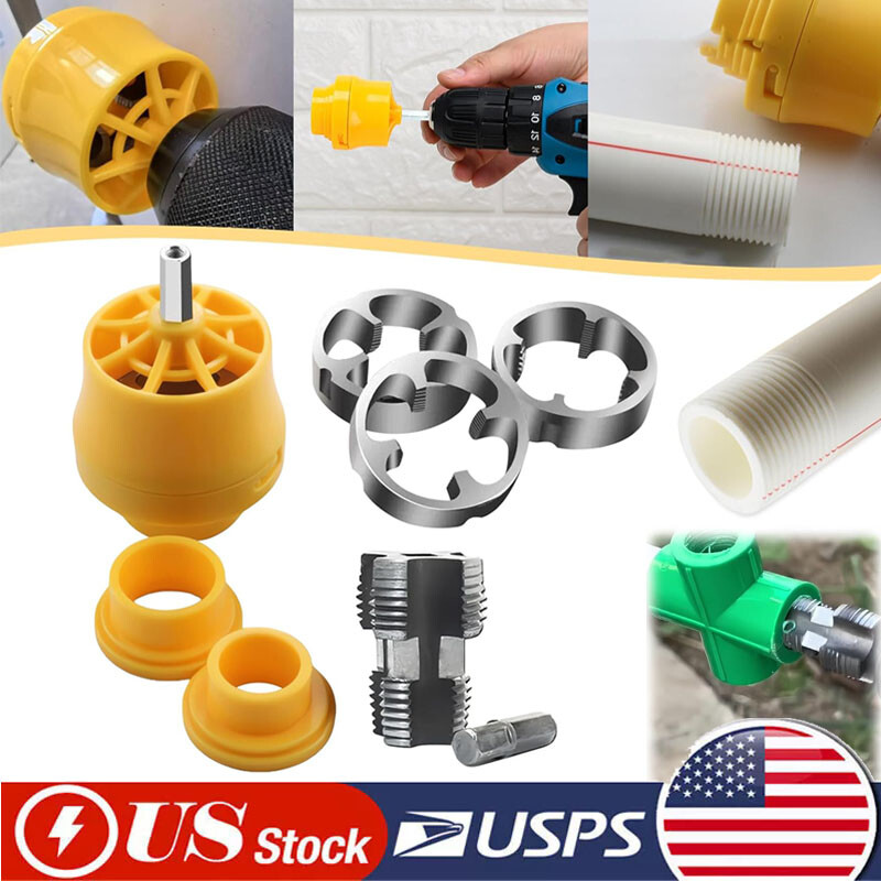 PVC Thread Maker Tool 1/2 Inch 3/4 Inch 1 Inch Pipe Threader Set for DIY Project