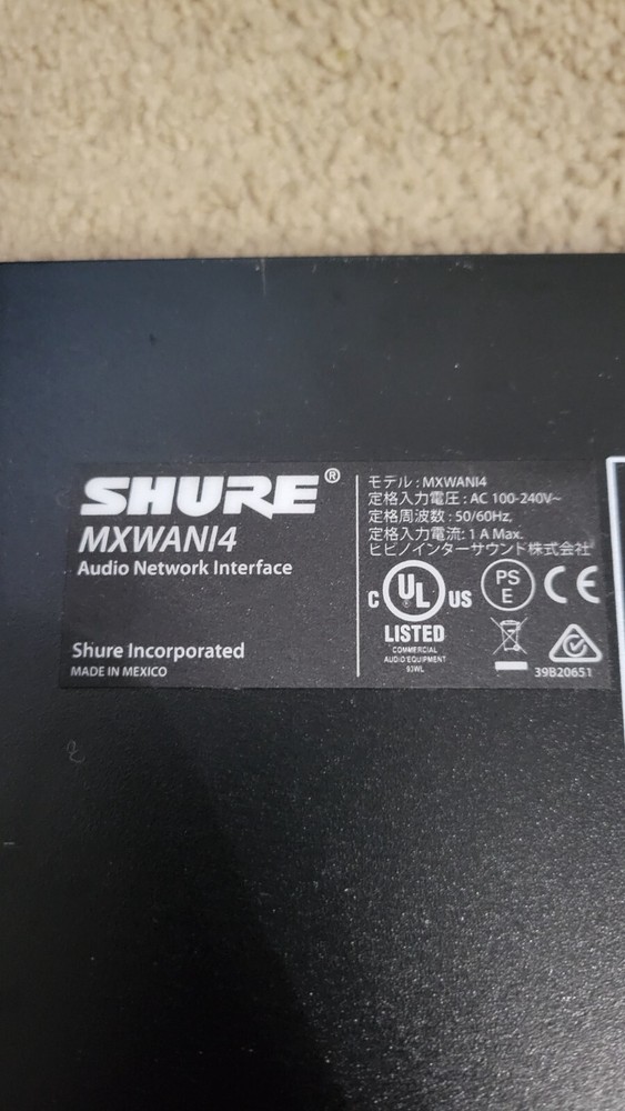 Shure MXWANI4 Audio Network Interface