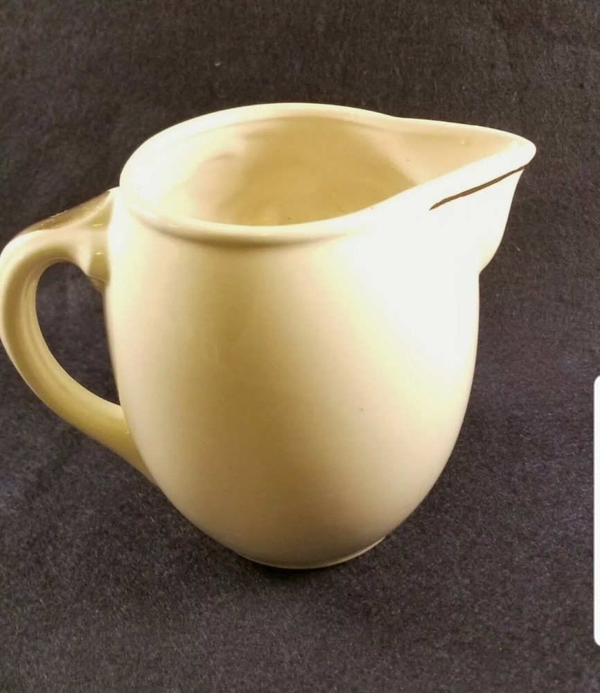 Vtg USA Pottery Orange Flower ceramic  pitcher