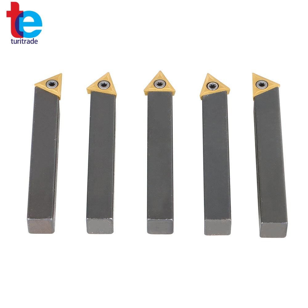 5Pcs 1/2" Carbide Indexable Turning Tool Lathe Tool Bit With Carbide Inserts