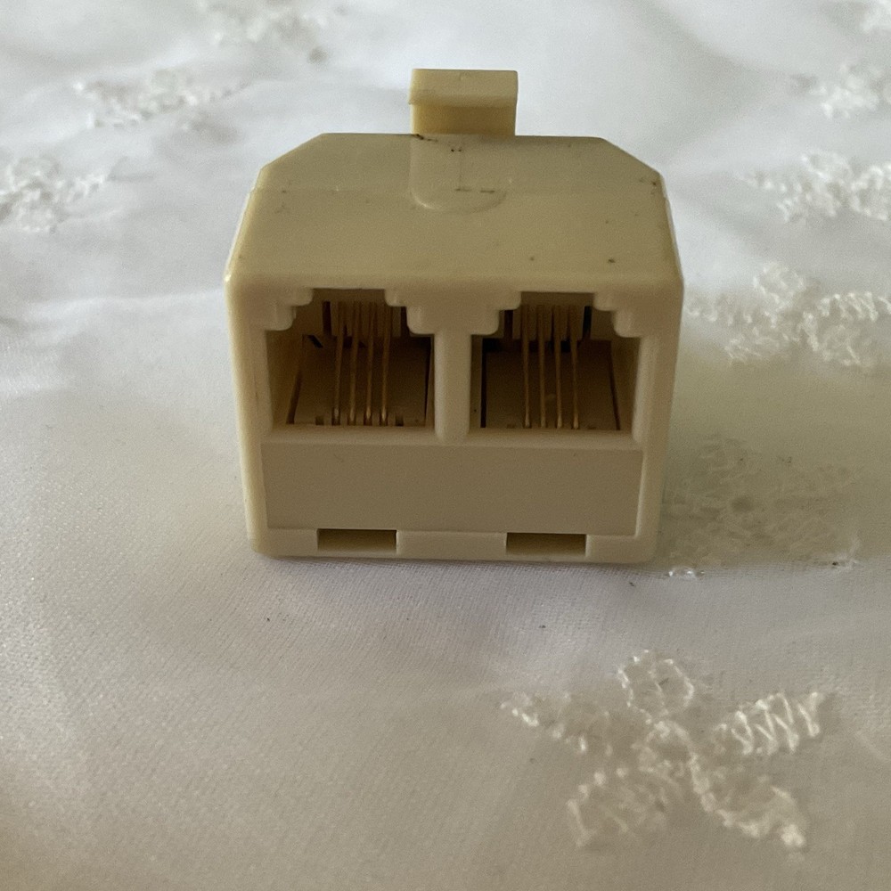 Modular Telephone Line Double Jack Connector Good Condition