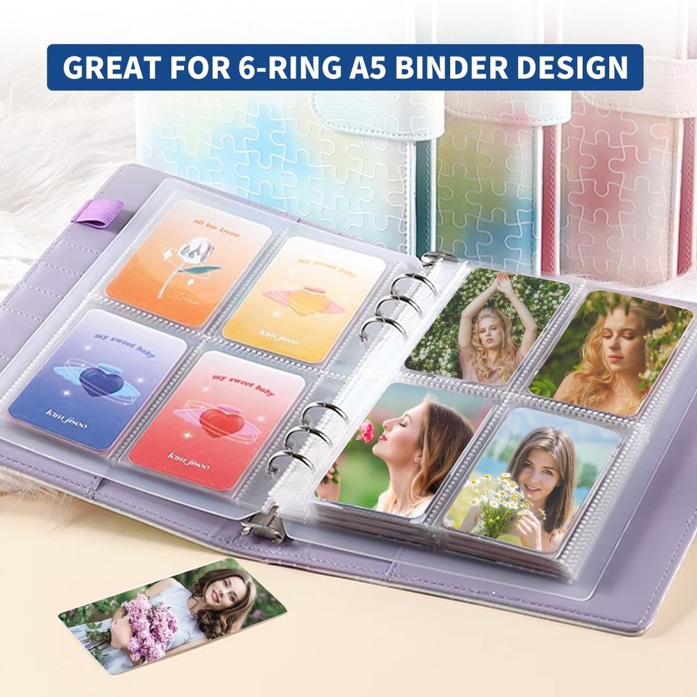 320 Pockets 6 Ring A5 Binder Inserts, JIQEZNL 40 Sheets | Clear, Clear