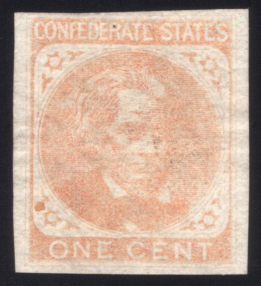 Confederate States, CSA #14 1¢ Orange, Mint-OG-Hinged, Sound!