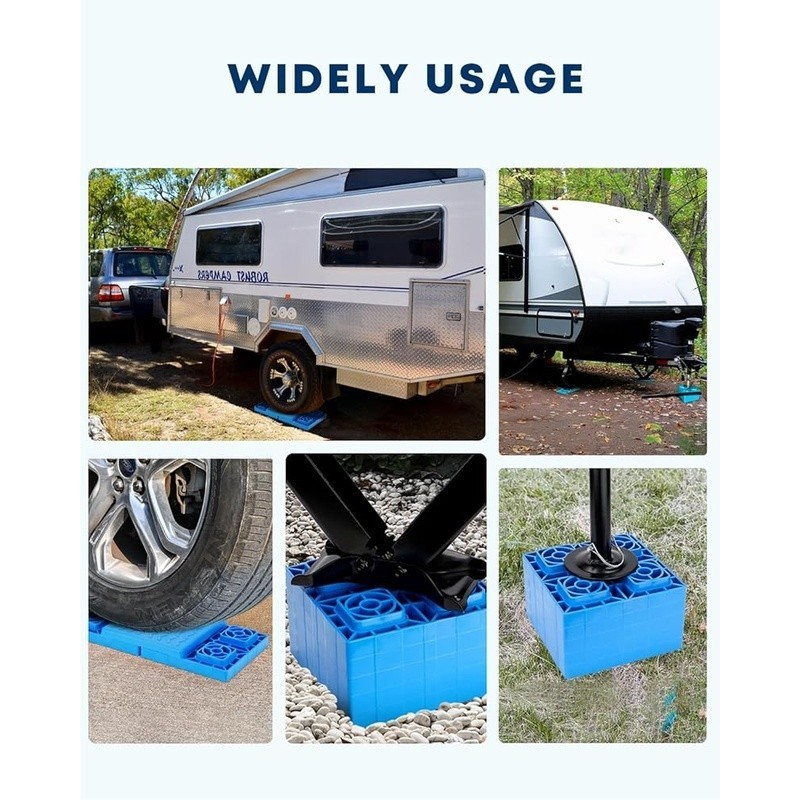 Customizable RV Leveling Blocks 12 Pack Heavy Duty Sturdy Support Easy Storage