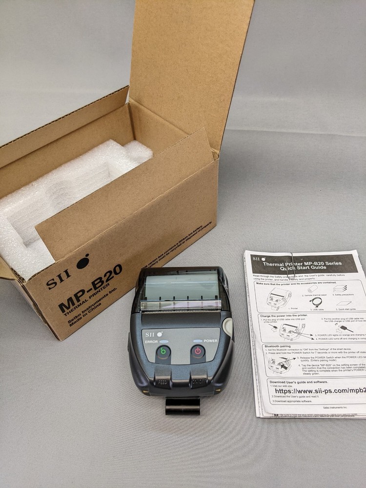 Seiko Instruments MP-B20-B02JK1-74 MP-B20 2" Thermal Mobile Printer No USB Cable