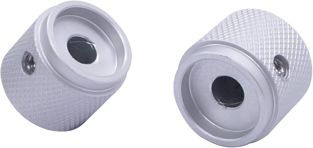 2pcs Silver Aluminum Rotary Control Knobs for 6mm Shafts - Durable & Precise