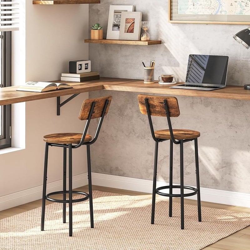 Ergonomic Bar Stools Stylish Kitchen Seating Adjustable Height Footrest Support