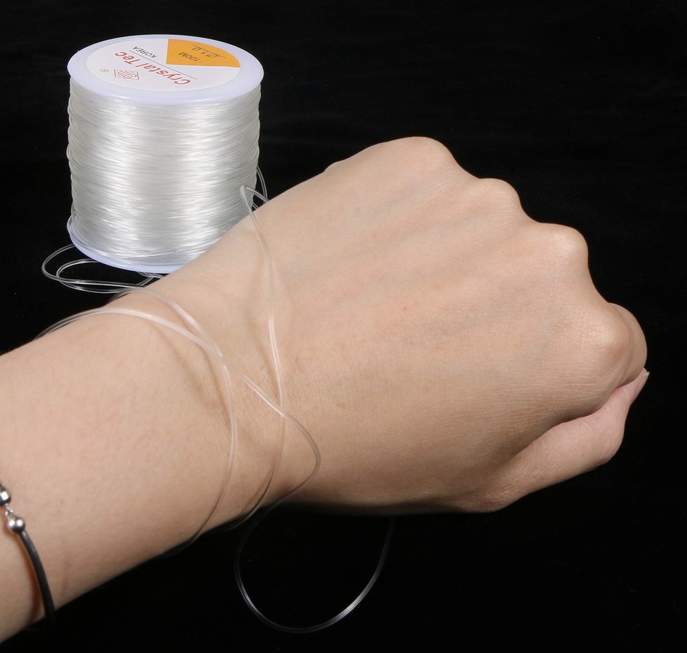 CABAX 0.5mm Crystal Elastic String - 2 Roll Clear White Stretchy Bead